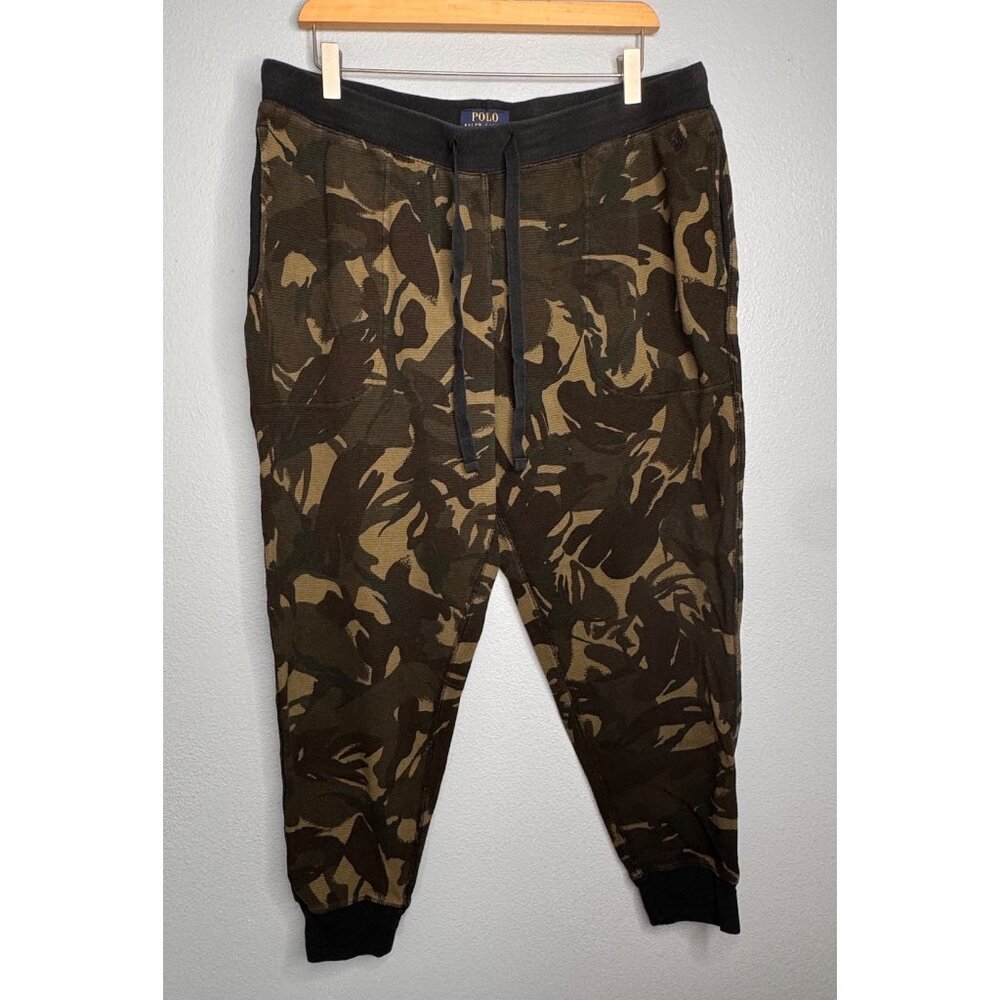 Polo Ralph Lauren Mens Camo Thermal Jogger Pants XL Pockets Lounge